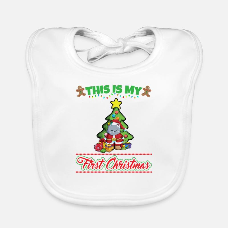 This Is My First Christmas Toddler One Year X-Mas Organic Baby Bibs