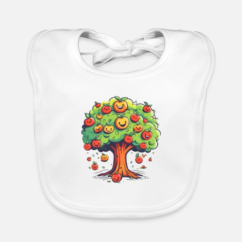 Apples Tree Fruit Orchard Apple Picking Cute Organic Baby Bibs