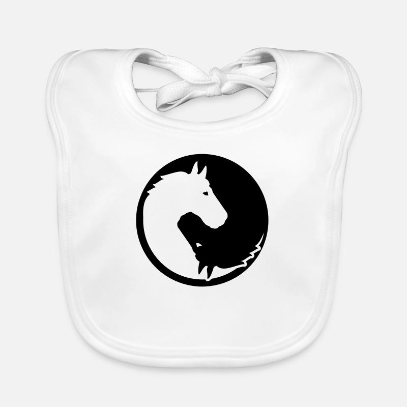 cheval - Bavoir bio Bébé - blanc