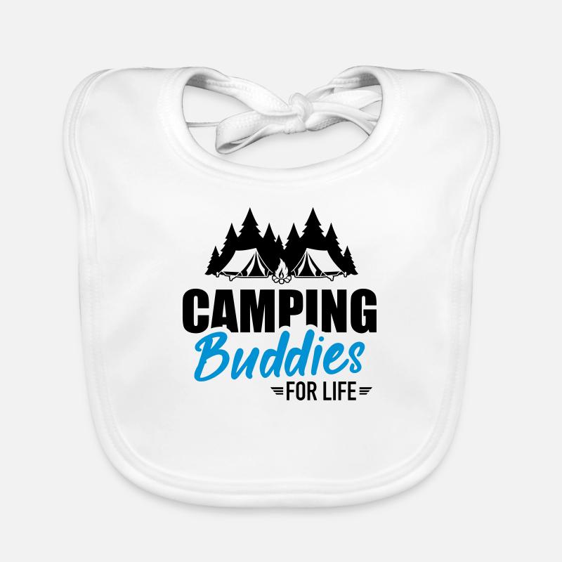 camping - Organic Baby Bibs - white
