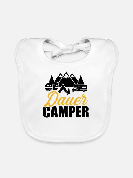 Camping - Baby Bio-Lätzchen - Weiß - Vorne
