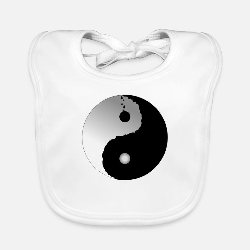 Yin et yang - Bavoir bio Bébé - blanc