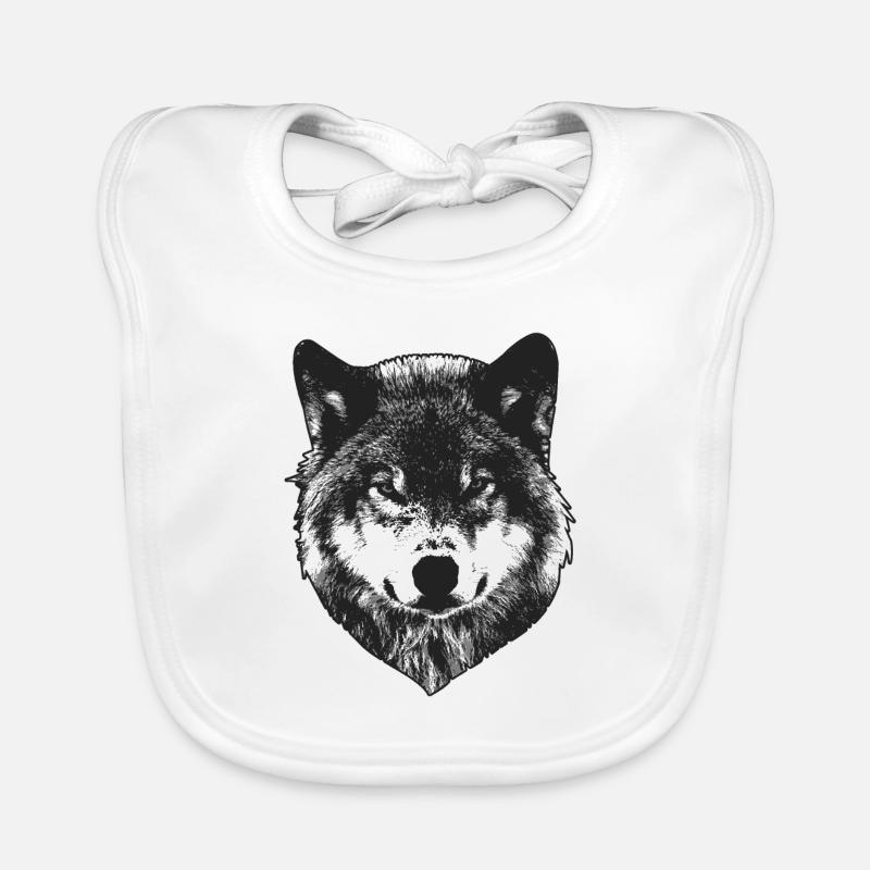 Wolf Kopf Baby Bio-Lätzchen