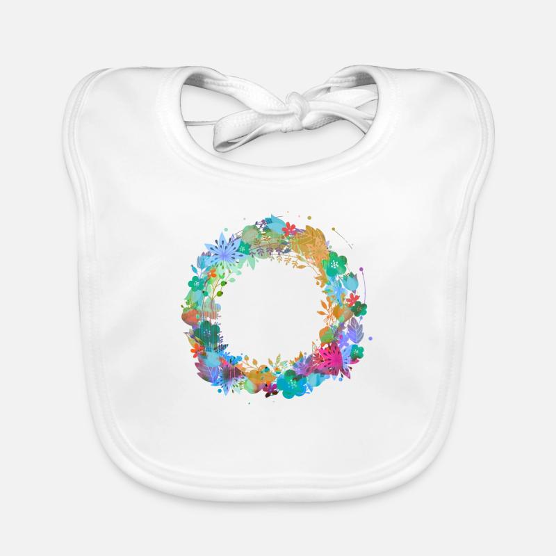 couronne de fleurs,vide, couronne,graffti,coloré,fleurs Bavoir bio Bébé