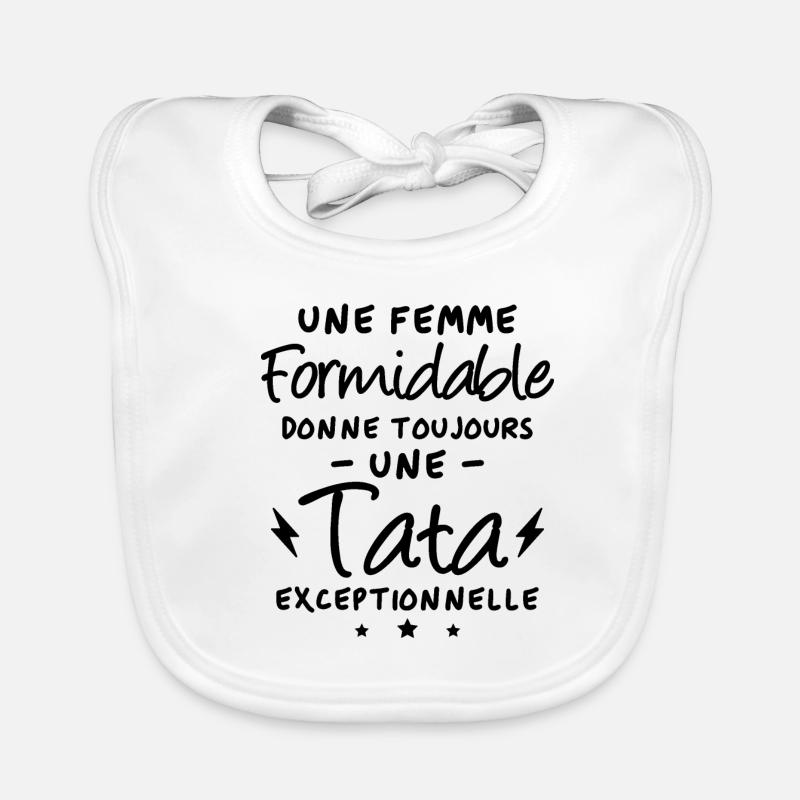 Femme formidable et tata exceptionnelle Bavoir bio Bébé