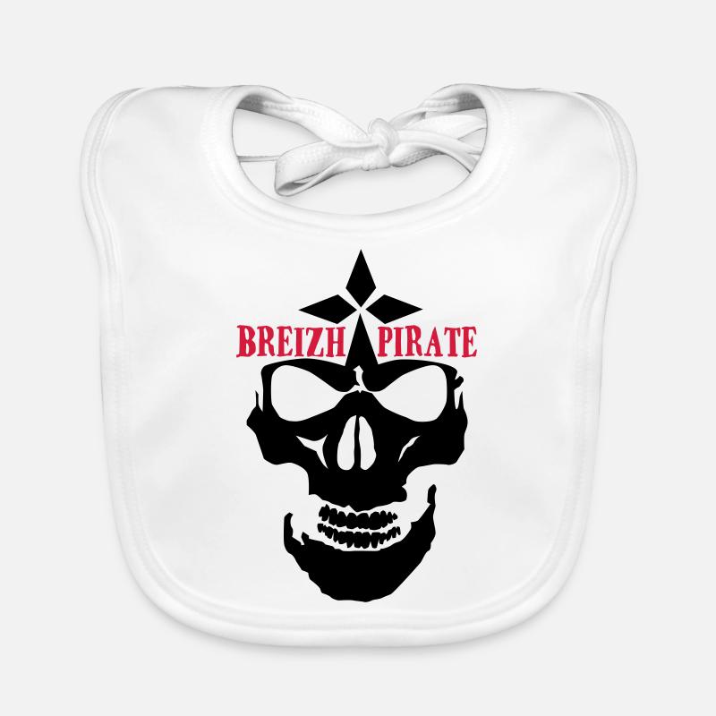 breizh pirate tete de mort crane skull logo Bavoir bio Bébé