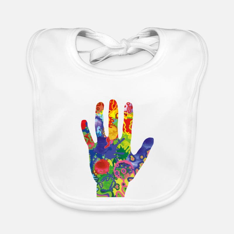 Bunte Hand Baby Bio-Lätzchen