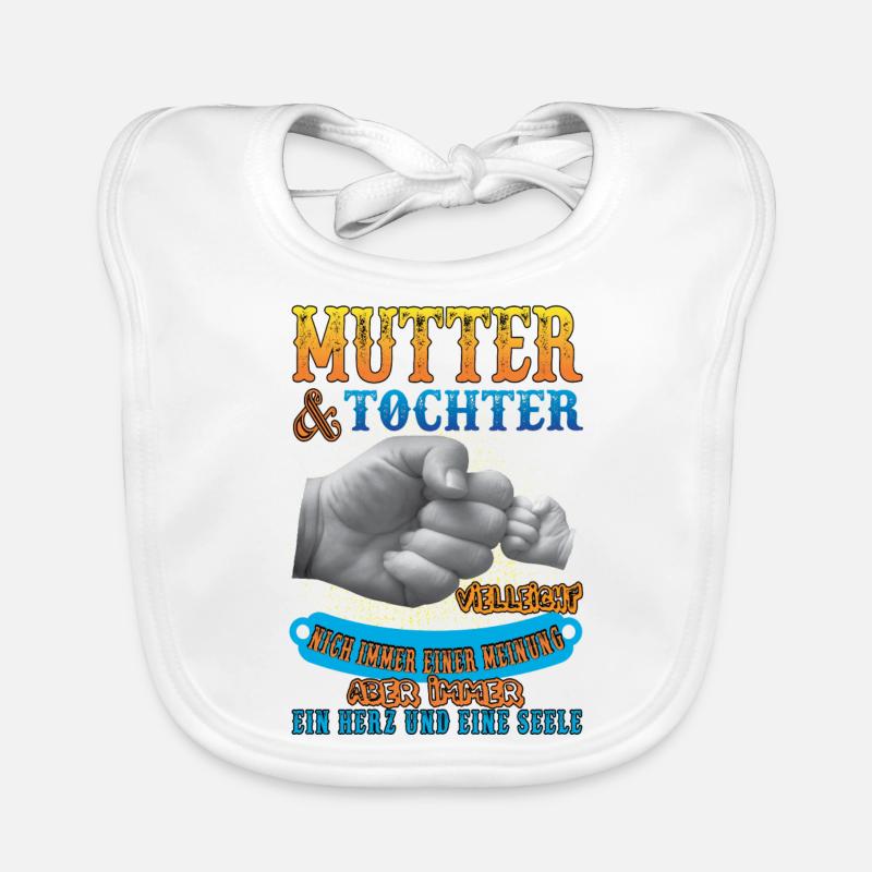 mutter und tochter - Baby Bio-Lätzchen - Weiß