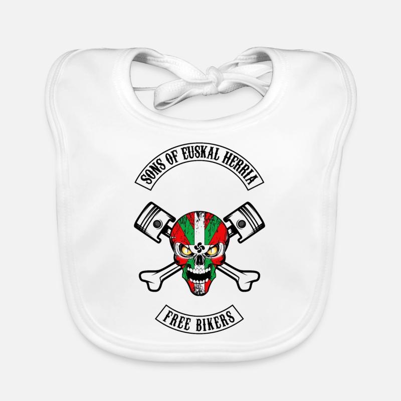 Basques Free Bikers - Bavoir bio Bébé - blanc