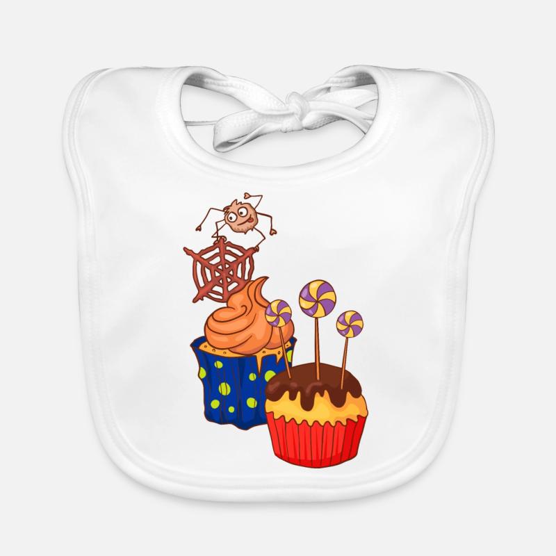 Halloween cupcake muffin cake baking sweets Organic Baby Bibs