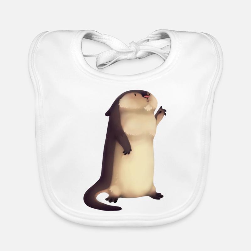 Otter illustration Organic Baby Bibs