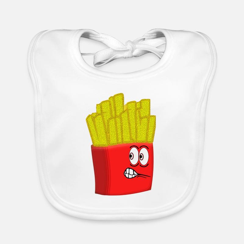 frites rigolotes - Bavoir bio Bébé - blanc