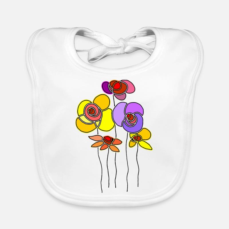Fleurs colorées Bavoir bio Bébé