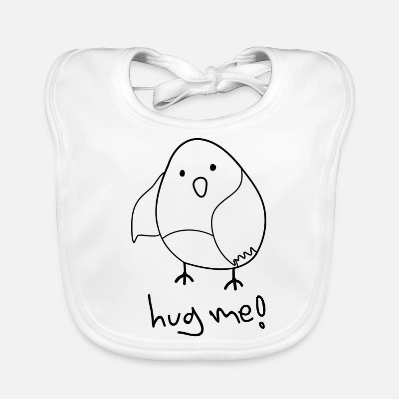 hug me! (Oiseau mignon) - Bavoir bio Bébé - blanc