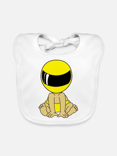 Biker Baby - Baby Bio-Lätzchen - Weiß - Vorne