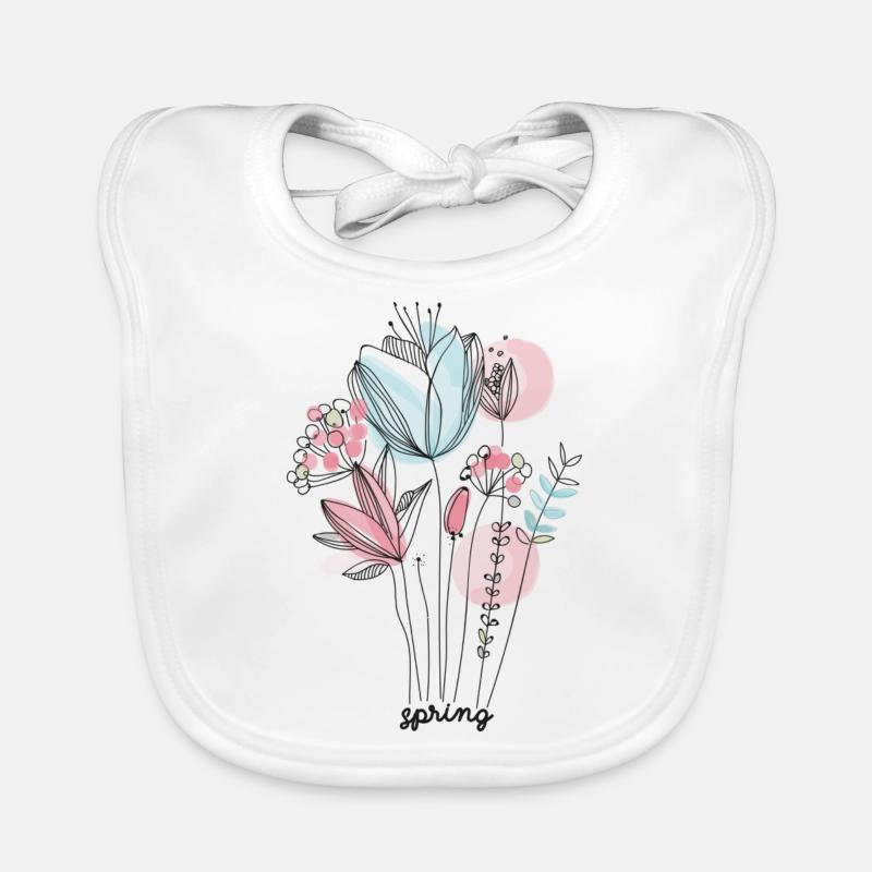 Spring Flower Power Organic Baby Bibs