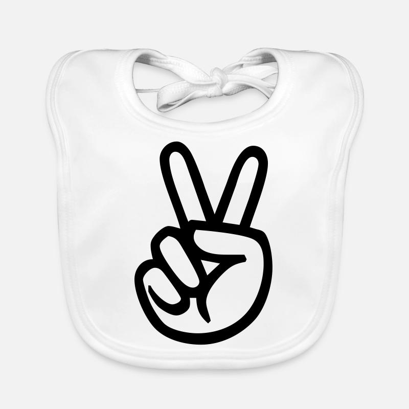 icon peace hand sign Hagesmække af økologisk bomuld