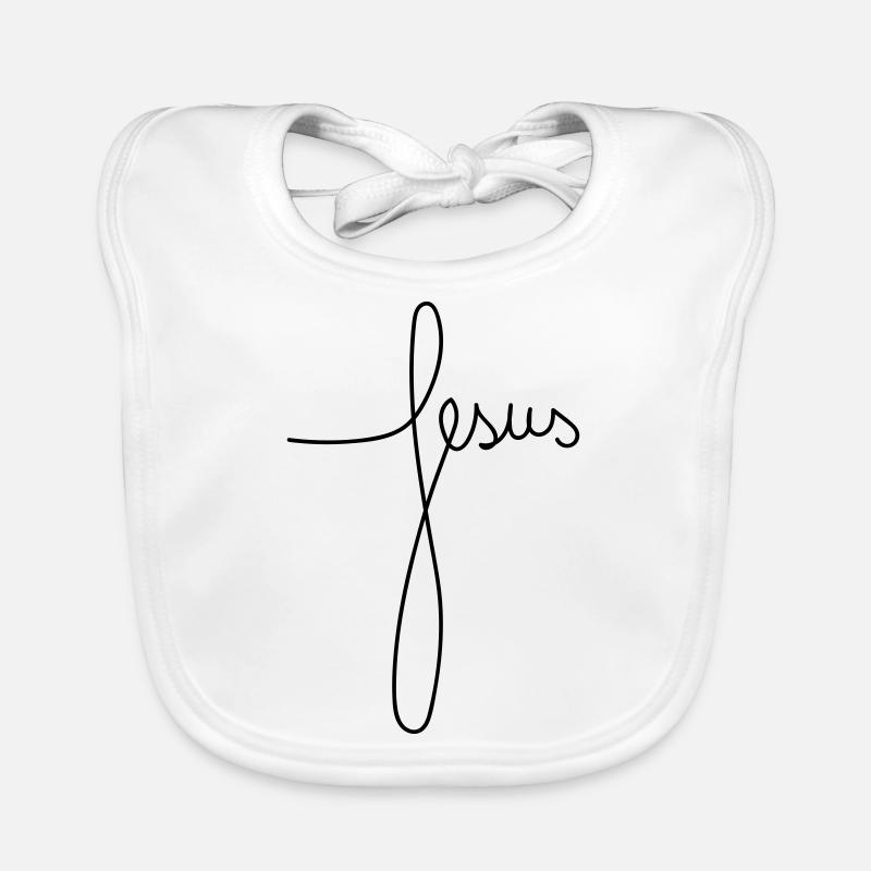 "Jesus" - Lettering (horizontal) Organic Baby Bibs
