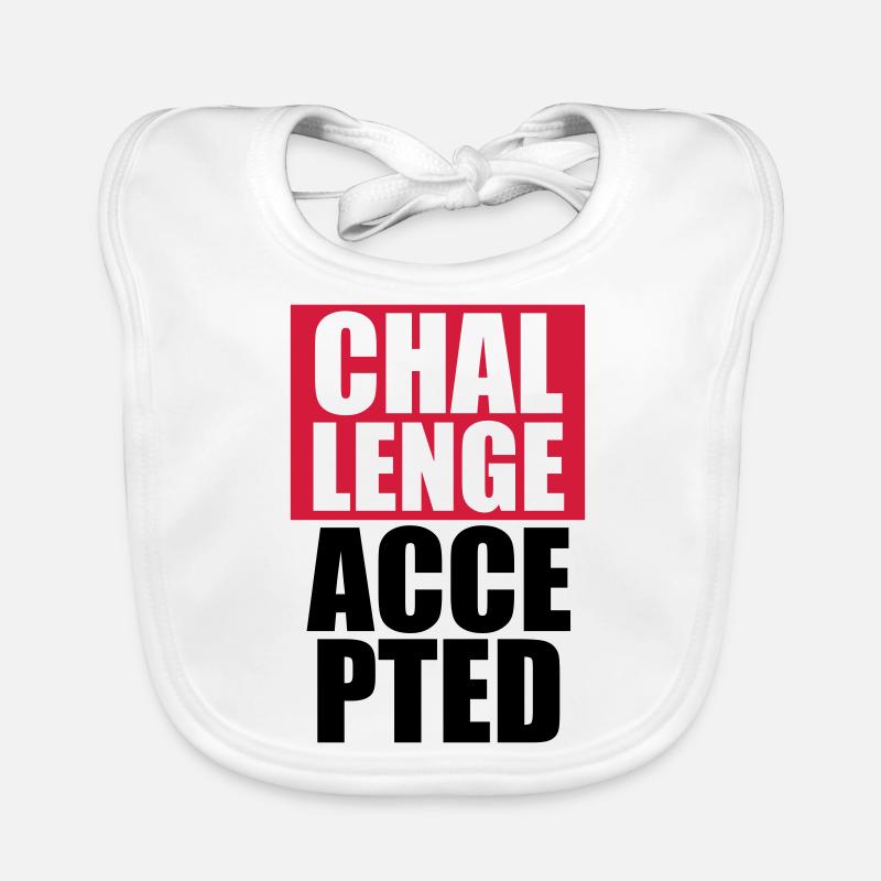 Cool Challenge Accepted Text Design Organic Baby Bibs