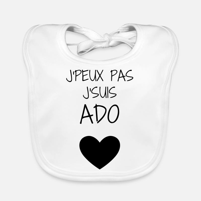 adolescent / enfant / ado / adolescente - Bavoir bio Bébé - blanc