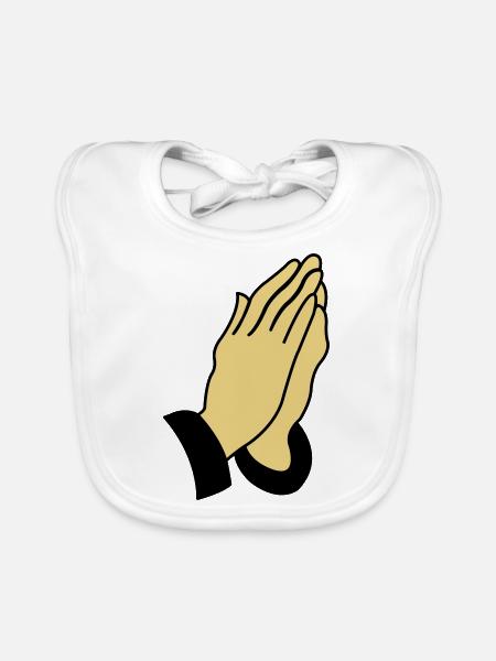 praying_hands_002 - Baby Bio-Lätzchen - Weiß - Vorne