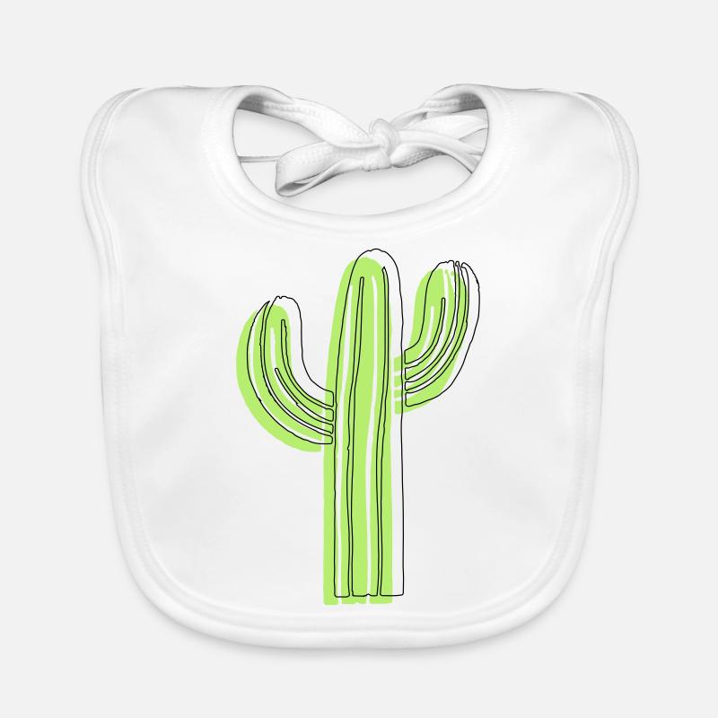 Cactus - Bavoir bio Bébé - blanc