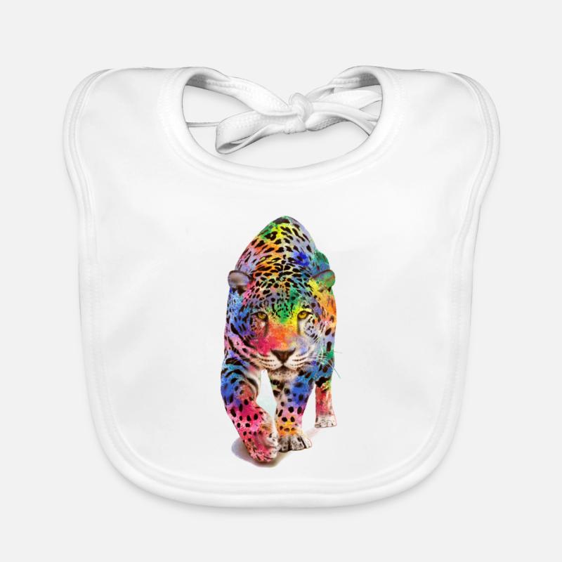 Multicolour leopard Organic Baby Bibs