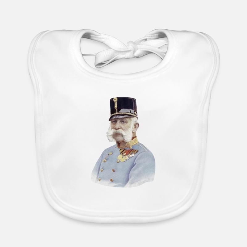 L’empereur François-Joseph - Bavoir bio Bébé - blanc
