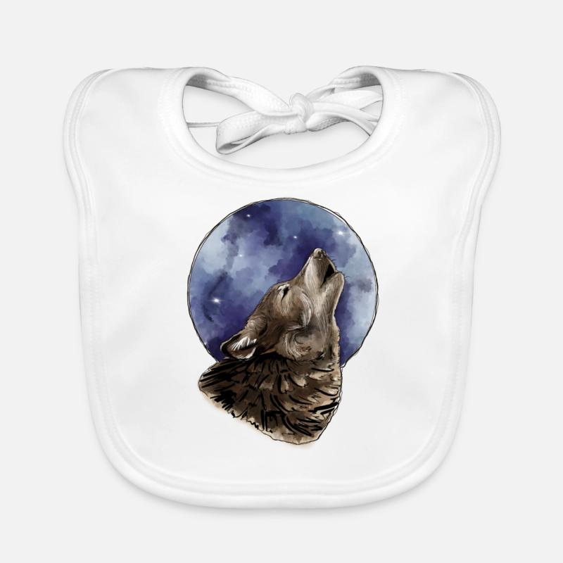 Wolf und Mond Baby Bio-Lätzchen