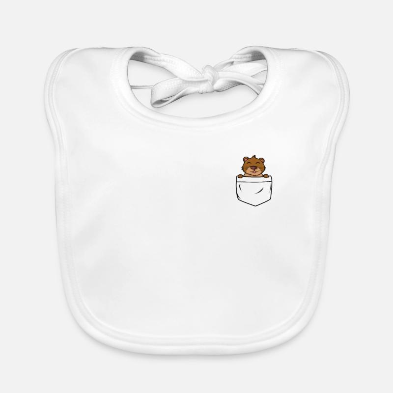 Loutres dans le sac - Bavoir bio Bébé - blanc