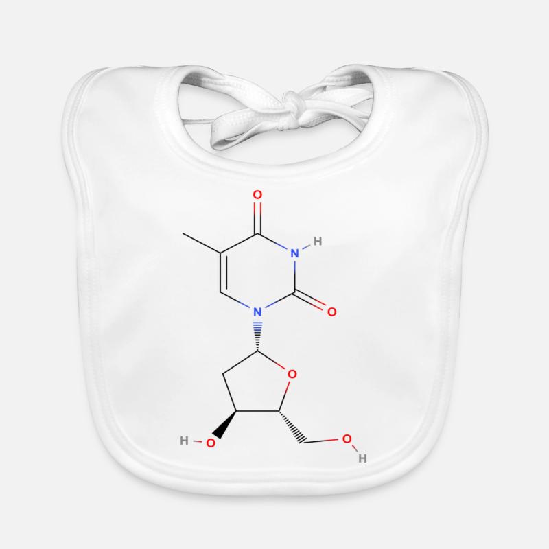 Molécule de thymidine - Formule structurale colorée Bavoir bio Bébé