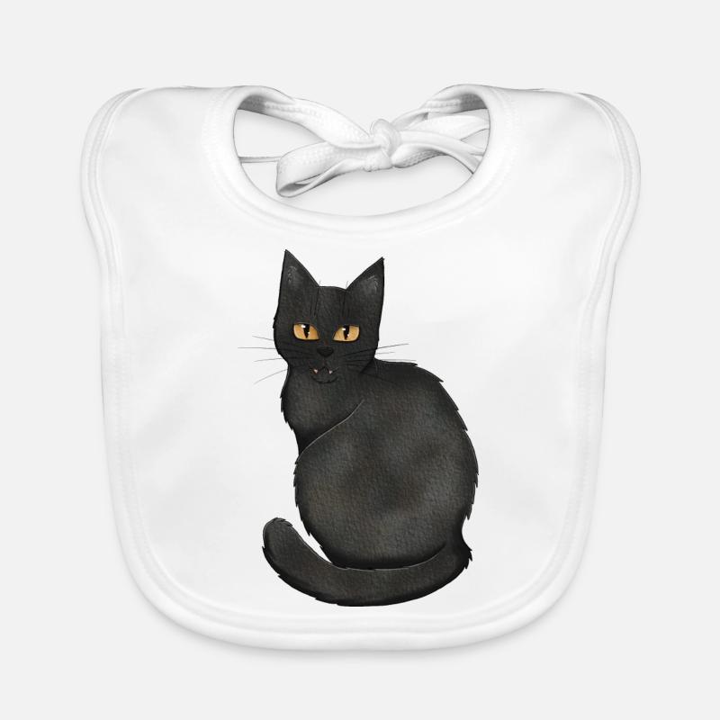 Chat noir Bavoir bio Bébé
