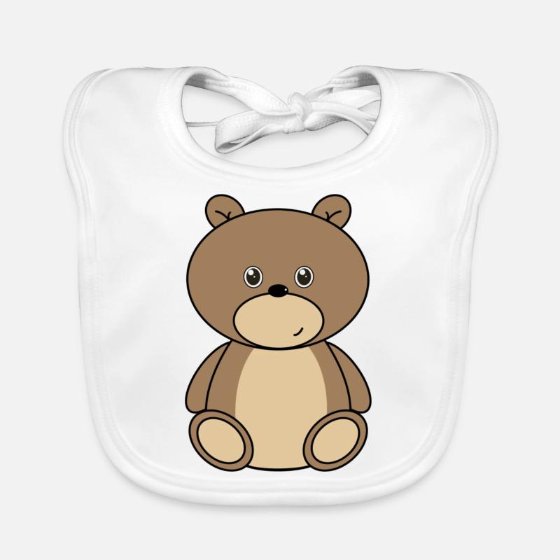 Teddybär - Baby Bio-Lätzchen - Weiß