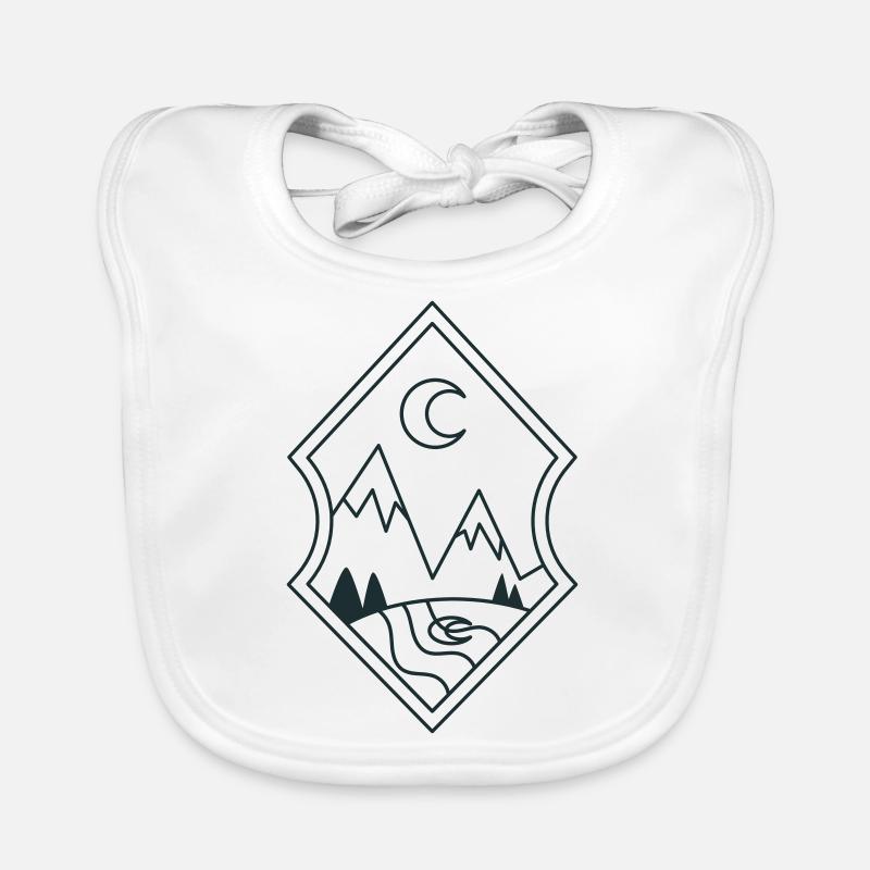 MONTAGNES BOHO au clair de lune et reflet de la lune Bavoir bio Bébé