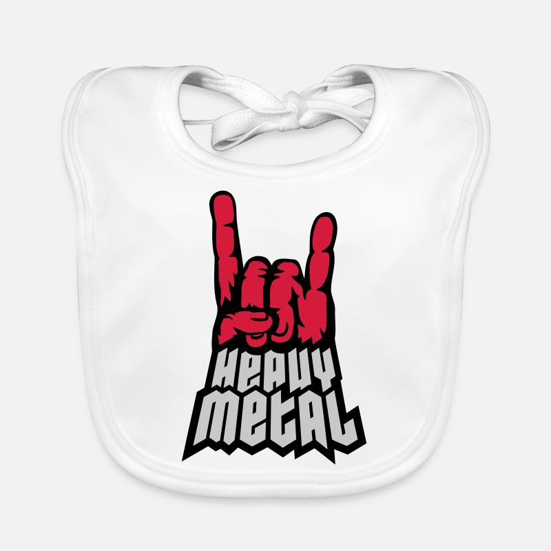 Heavy Metal Logo Handzeichen Baby Bio-Lätzchen