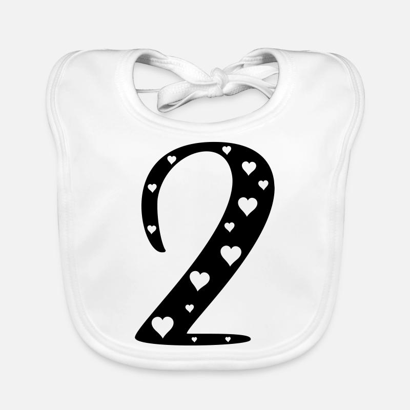 2 Anniversaire avec cœur Bavoir bio Bébé
