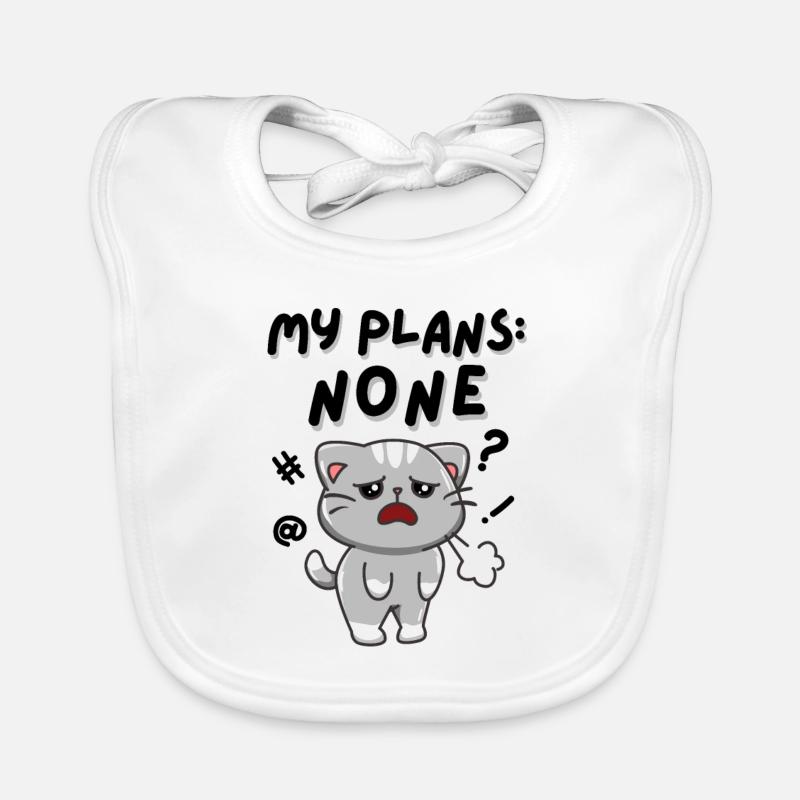 My Plans None. No Weekend Plans. White Version. Organic Baby Bibs