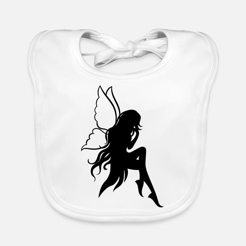 Douce Fée Elfe Fille - Bavoir bio Bébé - blanc