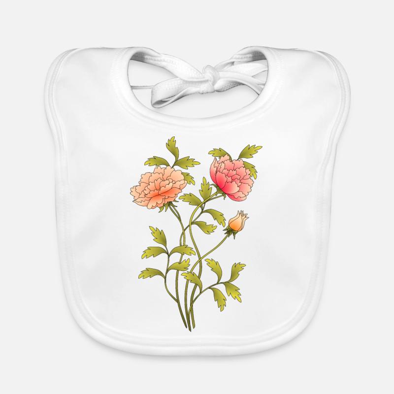 Blumen - Baby Bio-Lätzchen - Weiß