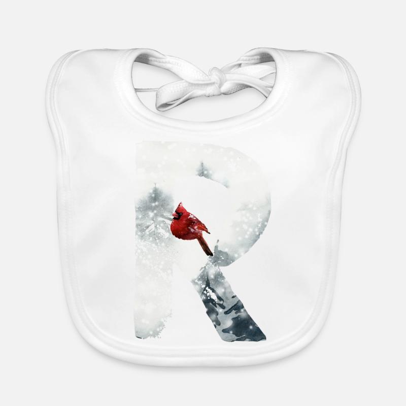 R – dekoratives Schriftzeichen – Winter Baby Bio-Lätzchen