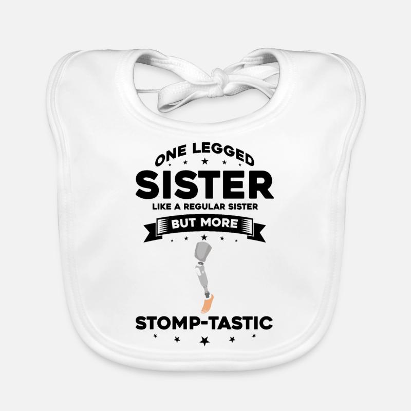 Artificial leg design for leg prostheses Organic Baby Bibs