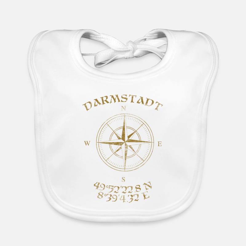Compass GPS coordinates Darmstadt Organic Baby Bibs