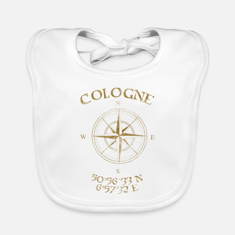 Boussole Coordonnées GPS Cologne Bavoir bio Bébé