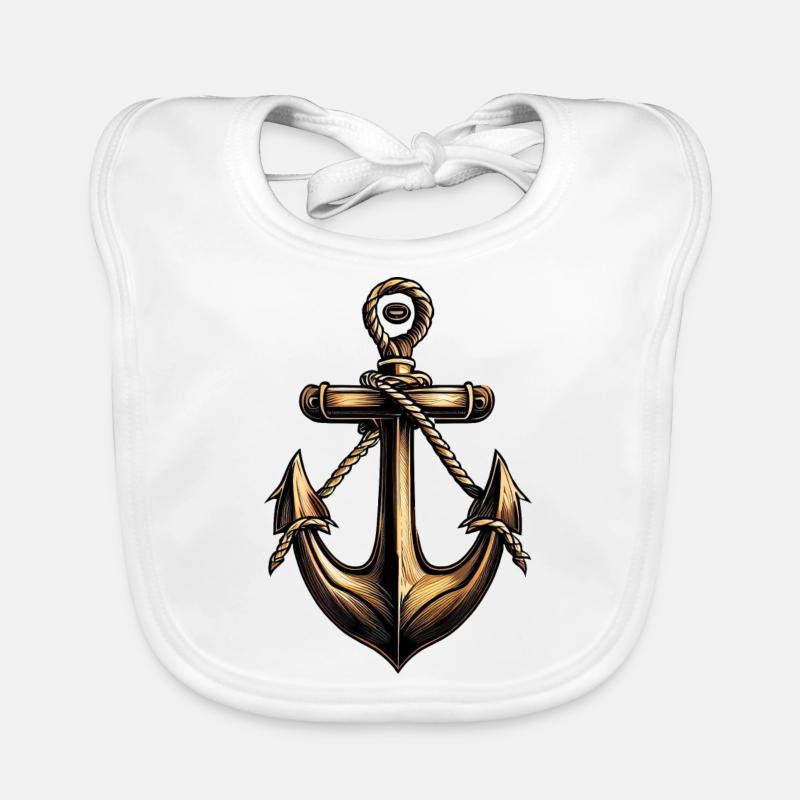 Bronze Anker Motorbootfahrer Segelbootfahrer Baby Bio-Lätzchen