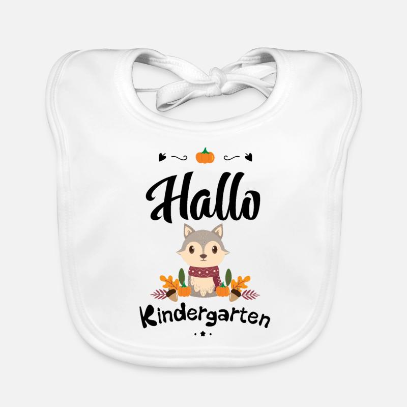 süßes Wolf Design mit Herbstmotiven Baby Bio-Lätzchen