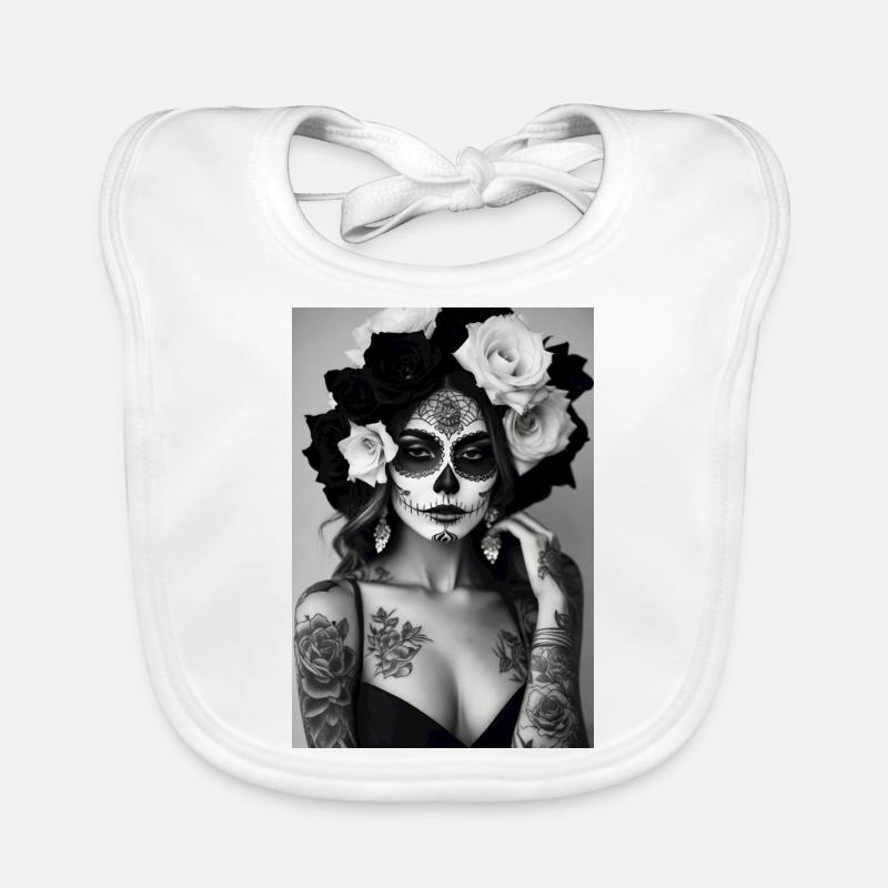 Santa Muerte II - Bavoir bio Bébé - blanc