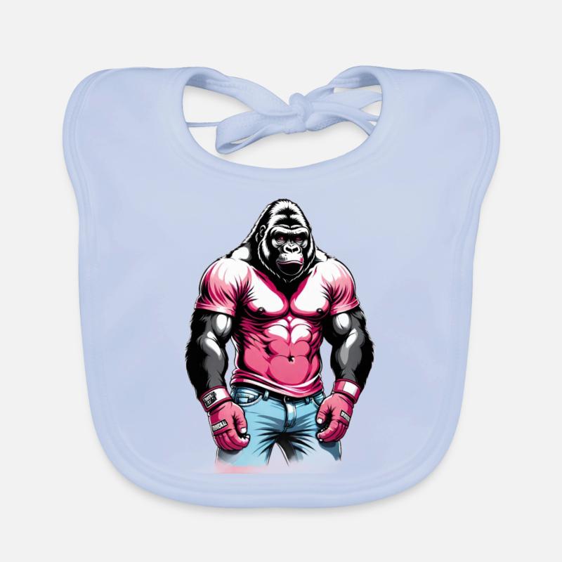 Gorille Boxeur Boxe Bavoir bio Bébé