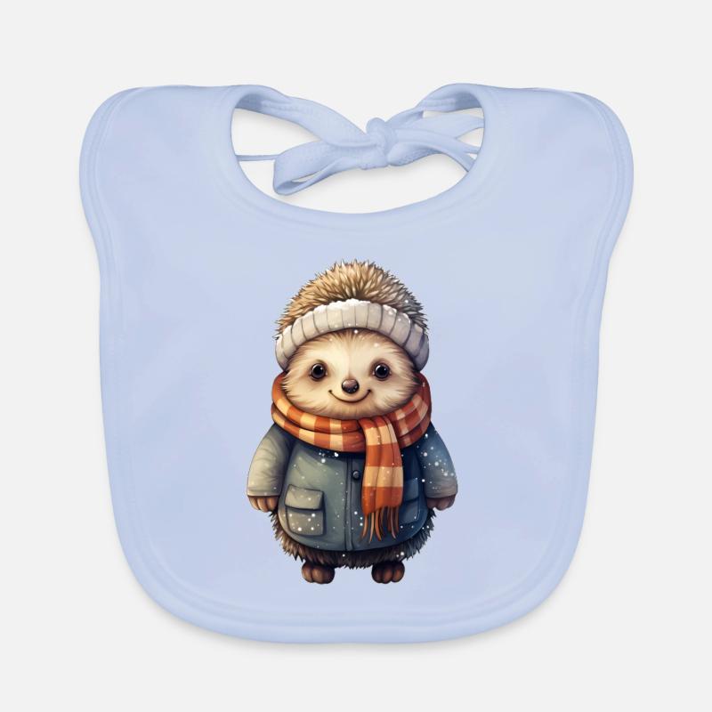 Igel im Winter Baby Bio-Lätzchen