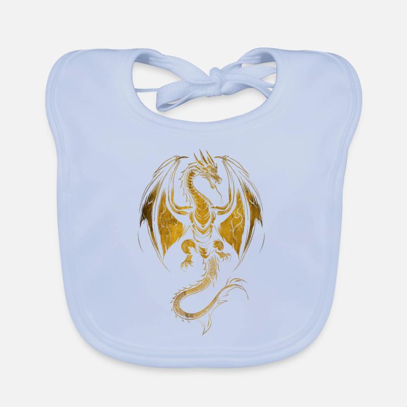 Dragon doré rampant Bavoir bio Bébé