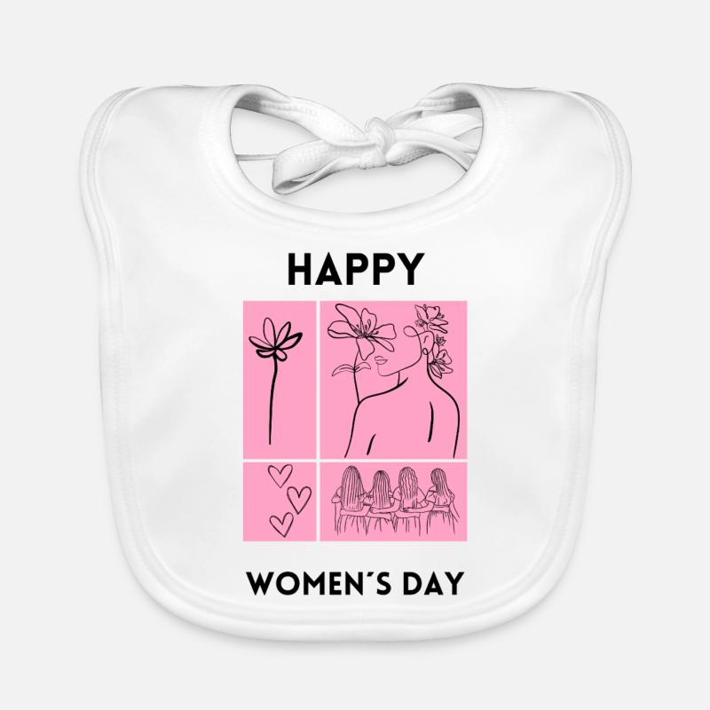 Frauentag Weltfrauentag - Baby Bio-Lätzchen - Weiß
